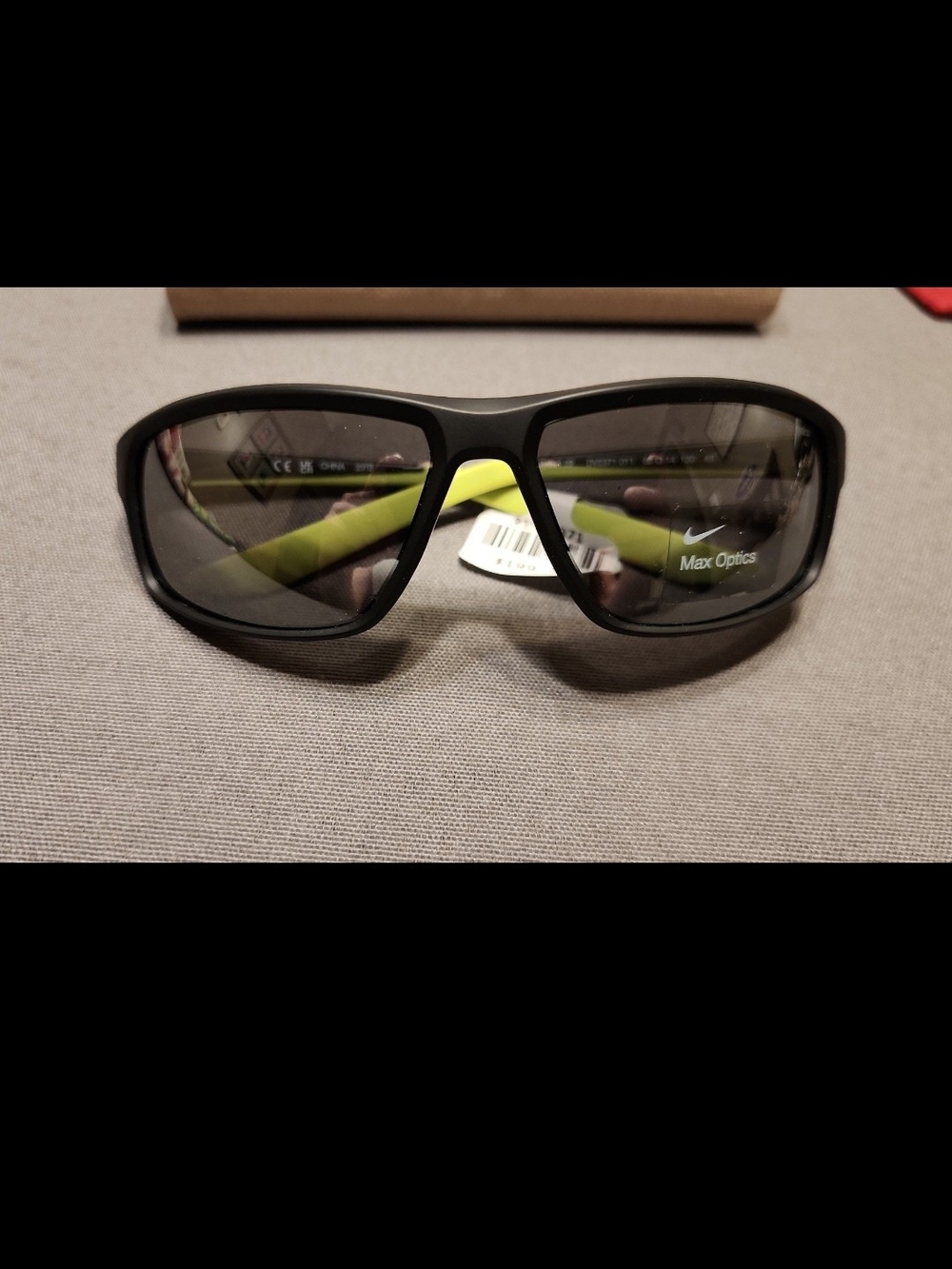 Nike Max Optics Black Sunglasses with Lime Accents